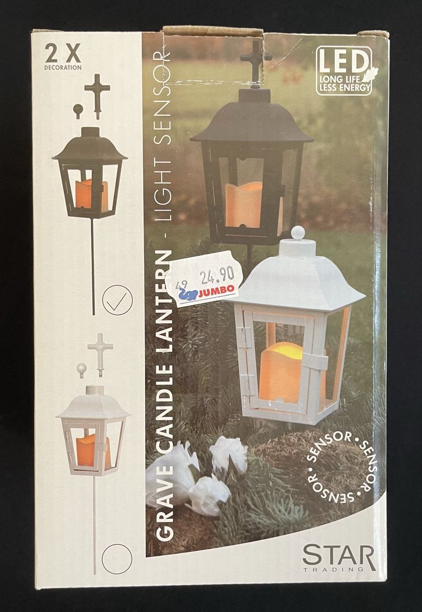 Lanterne: Grablaterne - NEU - schwarz - mit LED Kerze – Nuovo e nell'imballaggio originale da Wohlen AG venduto da pinkyandgreeny 1