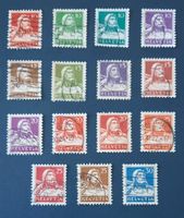 9-3-1 Timbres Helvetia oblitérés. Buste de Tell. 1914 à 1930