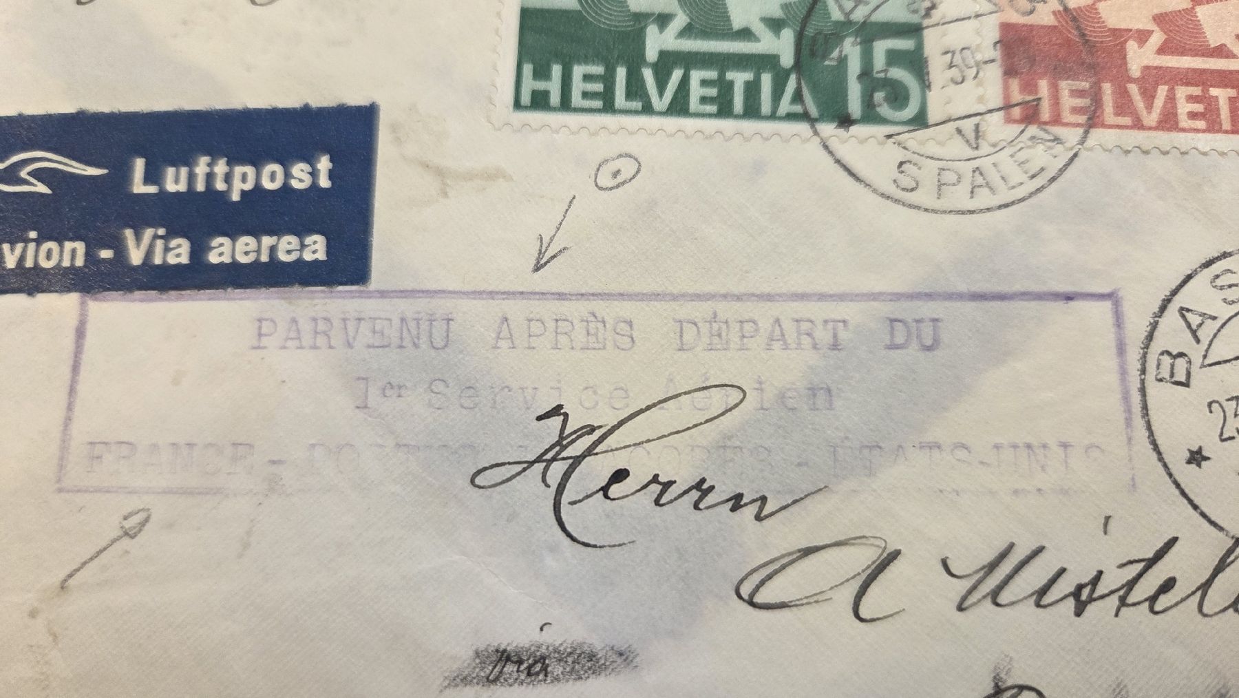 Tous les timbres: 1939 1. Flug New York ab Basel – D'occasion à Arni AG par Moth68 1