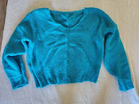 Turquoise knitted sweater size S made in Italy