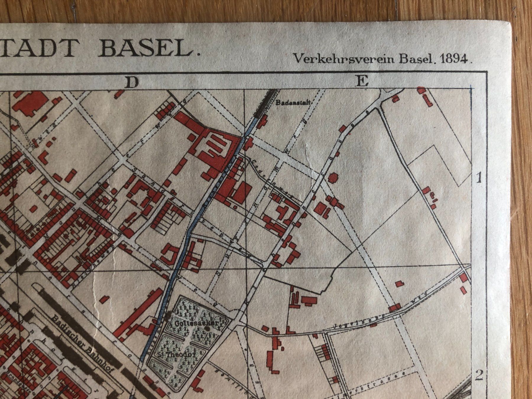 Cartine & Atlanti: Uebersichtsplan der Stadt Basel. 1894 – Usato da Zürich venduto da allp 4