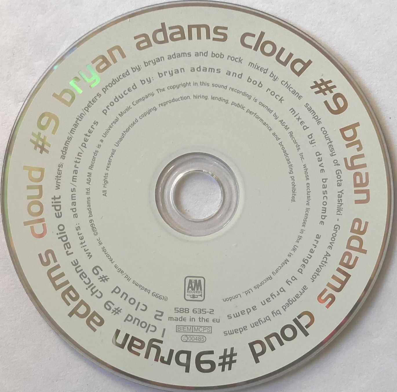 CDs: BRYAN ADAMS - CLOUD #9 – Gebraucht aus Poliez-Pittet von Newtown-Records 1