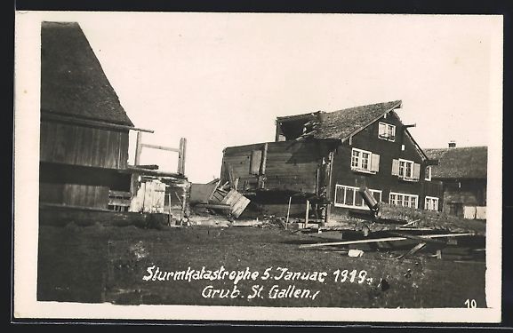 Ansichtskarten: Foto-AK Grub, Sturmkatastrophe 1919, zer – Gebraucht aus Berlin von bartko-reher