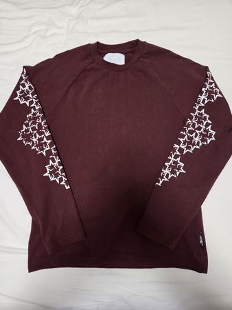 NONEOFUS Langarmshirt, Gr. S Burgunderrot