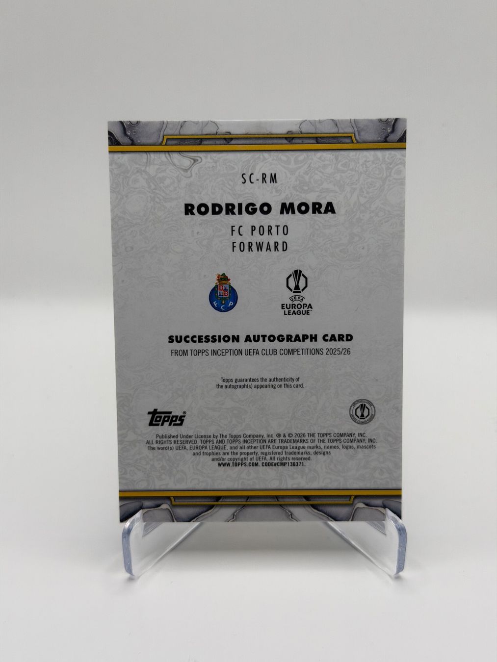 Topps Carte collezionabili: Rodrigo Mora Auto /49 – Usato da Praz (Vully) venduto da ShoreCardCo 1