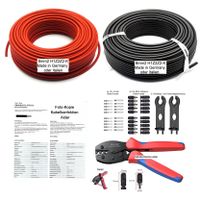 Je 10m Solar Kabelset 6mm2 inkl. Crimpzange und Stecker