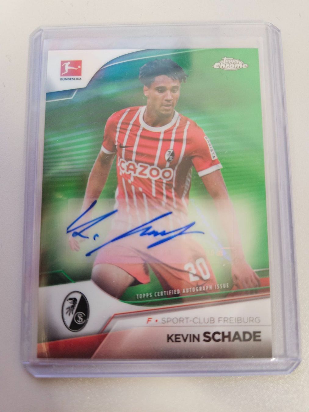 Topps Carte collezionabili: 22-23 Chrome BuLi Auto Green Refractor K.SCHADE SC Freiburg – Usato da Arth venduto da Web_air1