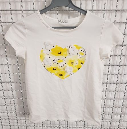 Neues Designer T-Shirt mit Herz-Blumenmuster Jeycat, Gr. 164
