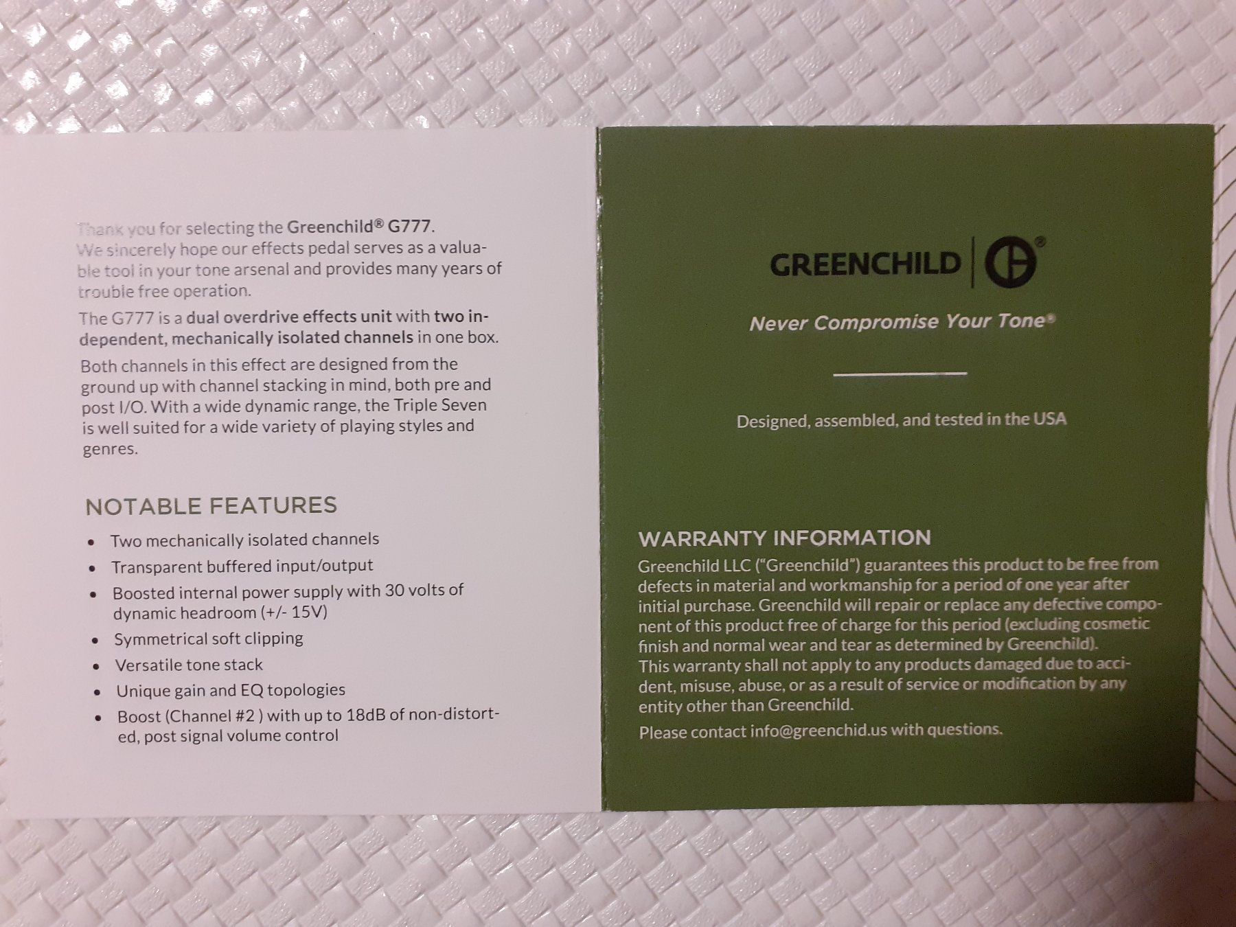Musikinstrumente: Greenchild G777 Dual Overdrive – Neu (gemäss Beschreibung) aus Torgon von Guitar223 7