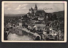 AK,BE , Thun mit Schloss u. Kirche,1931