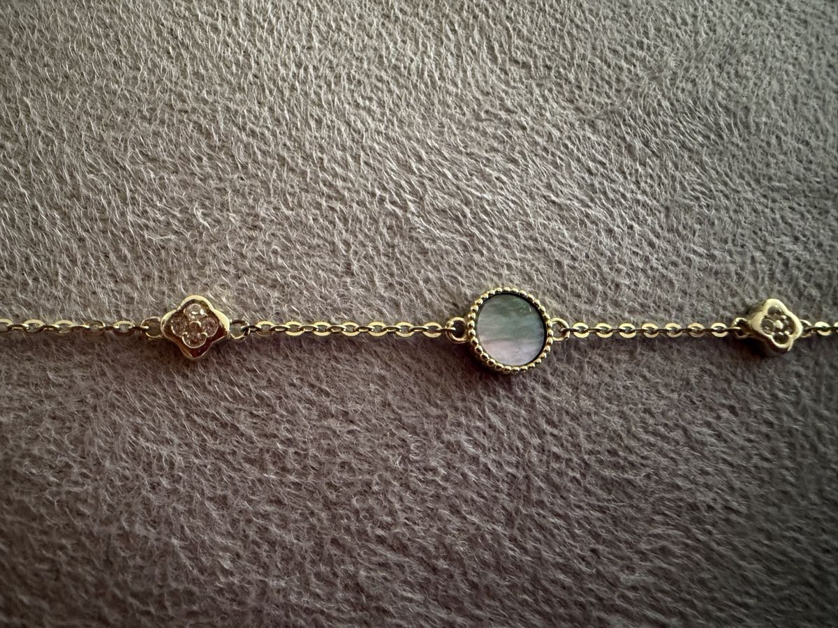 Catenine: Fusskettchen mit Bloom LV Muster, Zirkonia/Perlmutt – Nuovo e nell'imballaggio originale da Muttenz venduto da stoeberi01 4