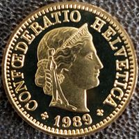 5 Rappen 1989 stgl. / aus Münzsatz