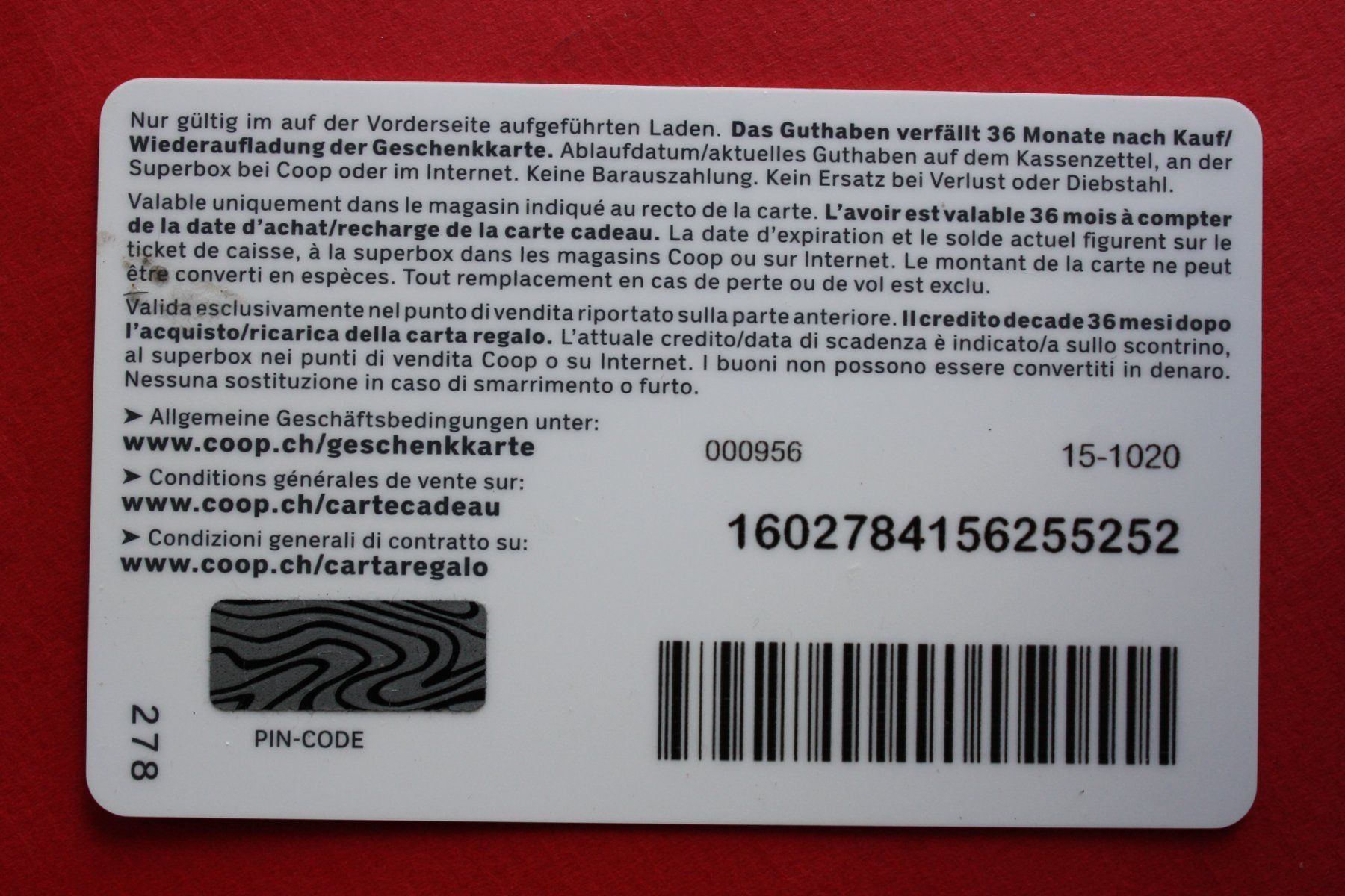 Karten: geschenkkarte – Gebraucht aus Laupen BE von Gufi57 1