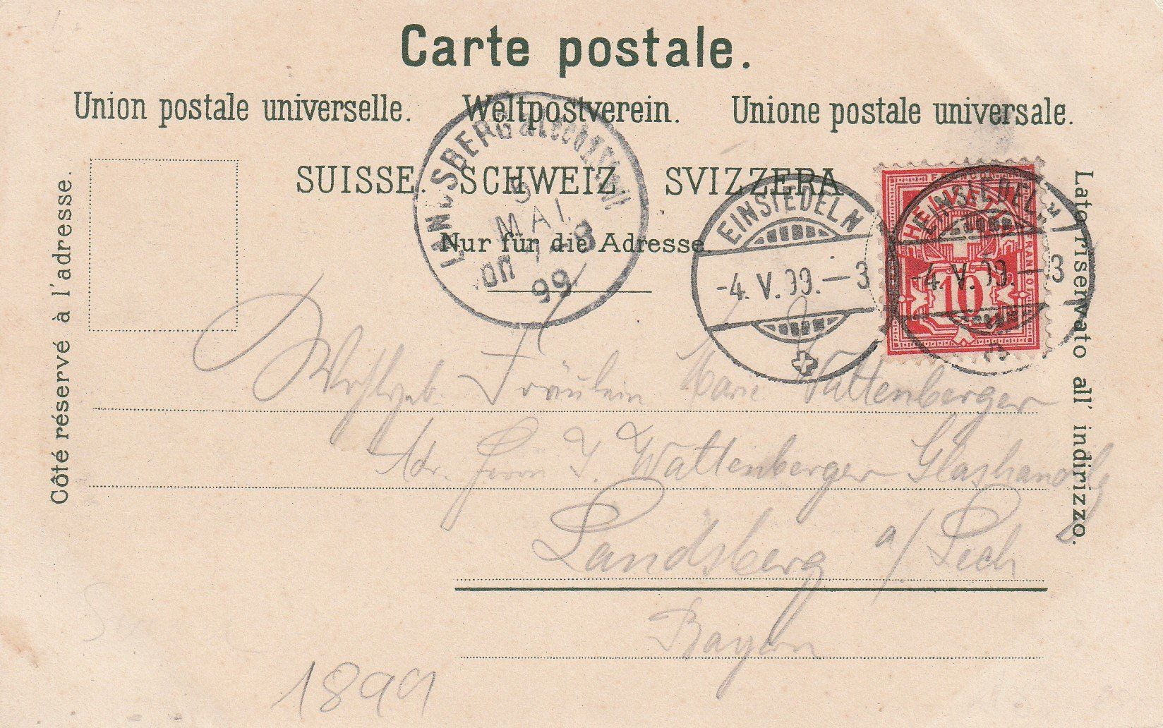 Cartes postales: Kt.Schwyz-Einsiedeln-Litho 1899 – D'occasion à uttwil par Koehlerfred 1