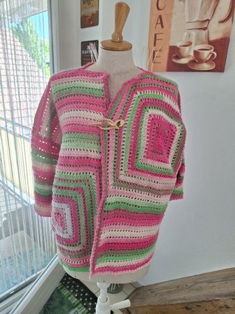 Häkel-Strickjacke Damen bunt Grösse M/L ungetragen