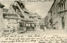 Basel   BS  -   R. ANGST, Bandagist und Tram  (anno 1905)