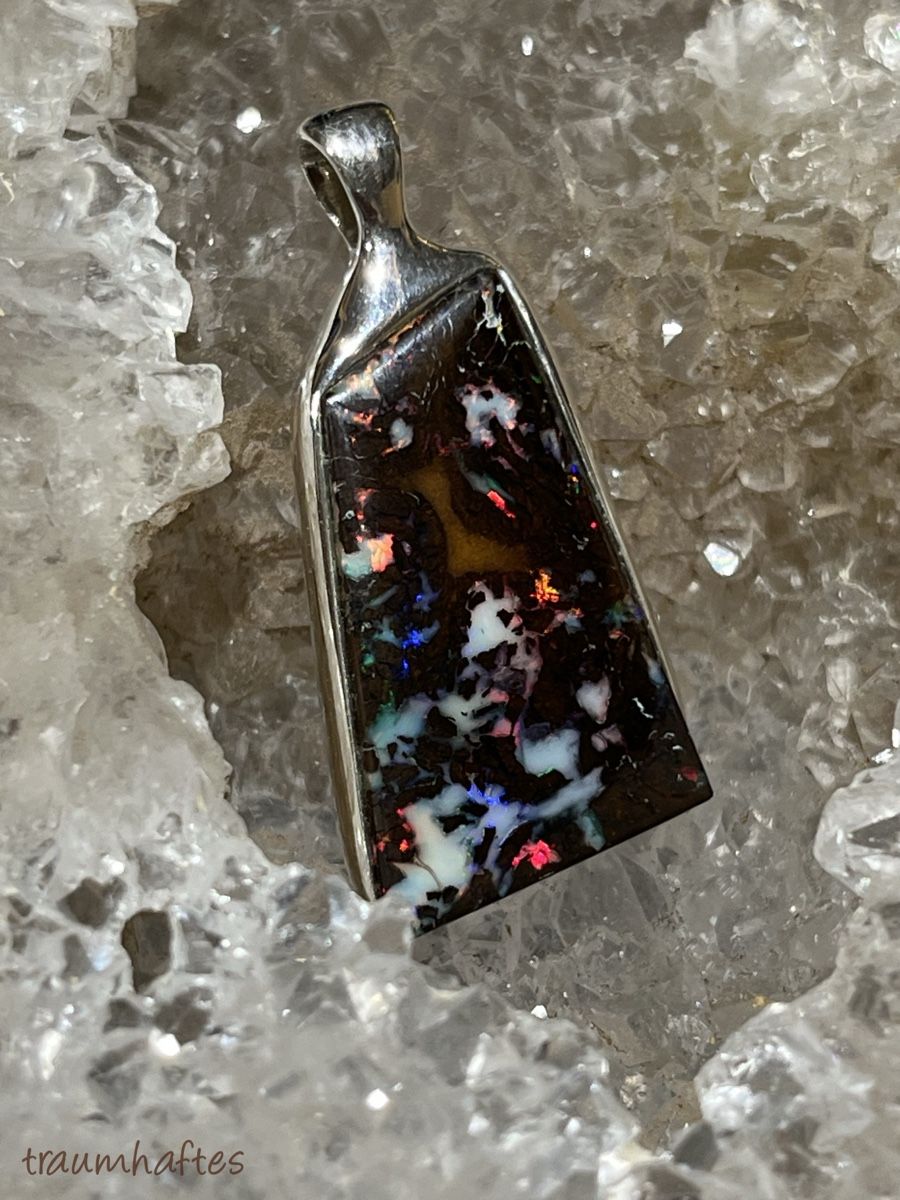 Ciondoli: Opal - Anhänger - Boulder mit 925er Silberfassung – Nuovo e nell'imballaggio originale da Thun venduto da Traumhaftes 2
