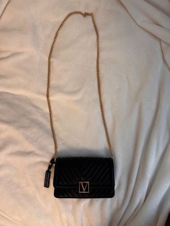 Umhängetasche Victoria's Secret schwarz goldene Kette