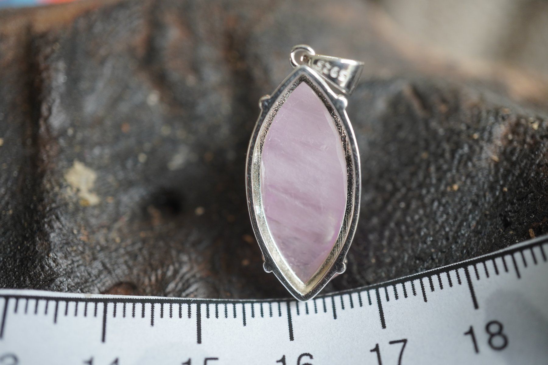 Anhänger: Kunzit  Navette   Anhänger Rosa   925 Silber – Neu und originalverpackt aus Balgach von top_silver 1