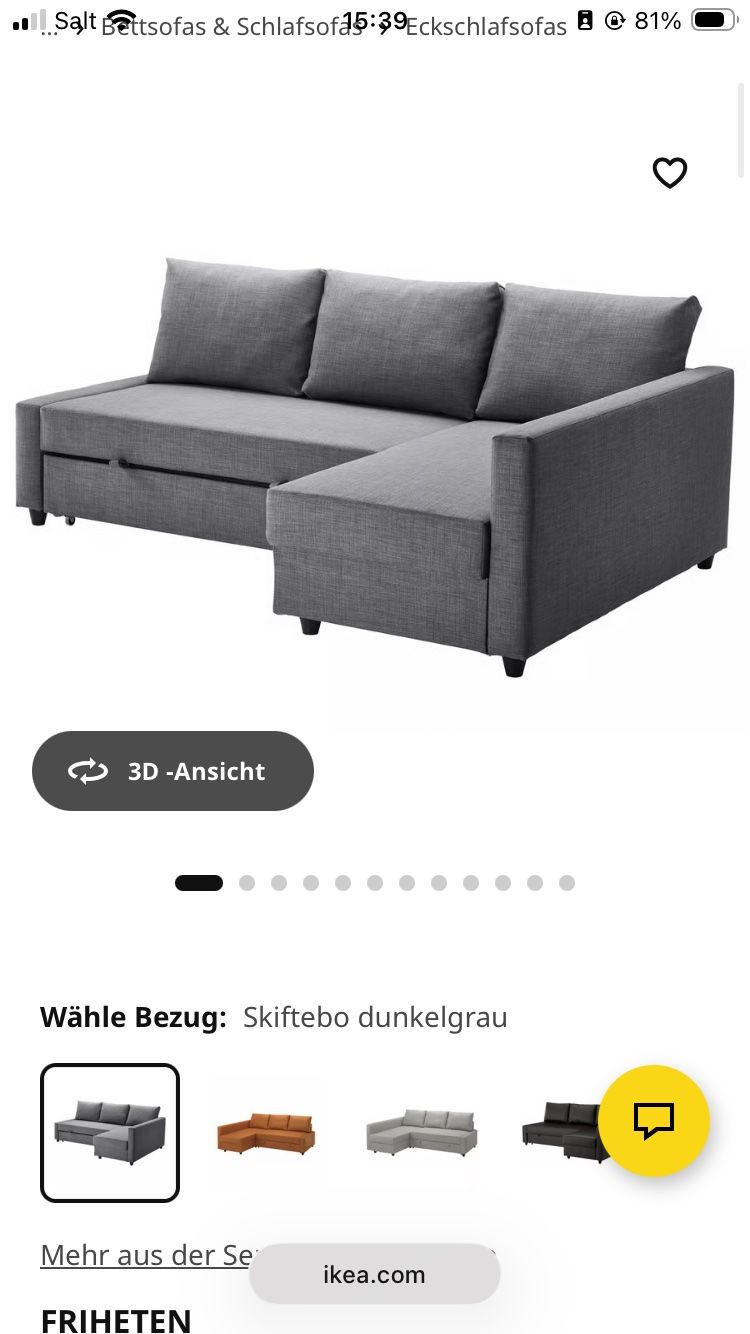 Ikea Divani: Gebrauchtes Ikea Sofa Friheten (grau) – Usato da Bern venduto da durischacosta