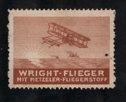 Metzeler Fliegerstoff  Wright-Flieger in Braun.