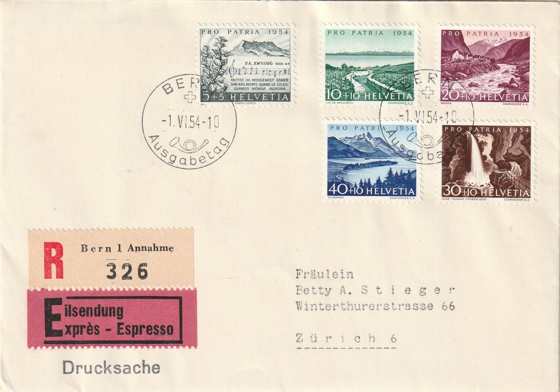 Tutti i francobolli: FDC Pro Patria 1954 – Usato da Rorschacherberg venduto da fratovi2