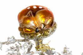 Weihnachtskugel - Glasornament "Rehkitz" auf Clip