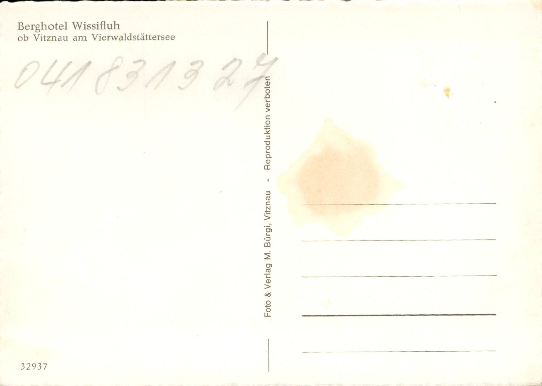 Cartes postales: Alte Ansichtskarten Berghotel Wissifluh ob Vitznau – D'occasion à Erlinsbach par maxblattner 1
