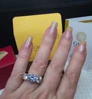 Bague argent avec diamants de moissanite de 4 ct certifié