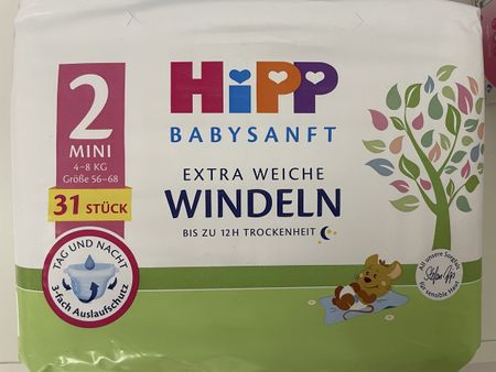 5 Packungen Hipp Babysanft Windeln Mini 2 Einzel, 31 Stücke