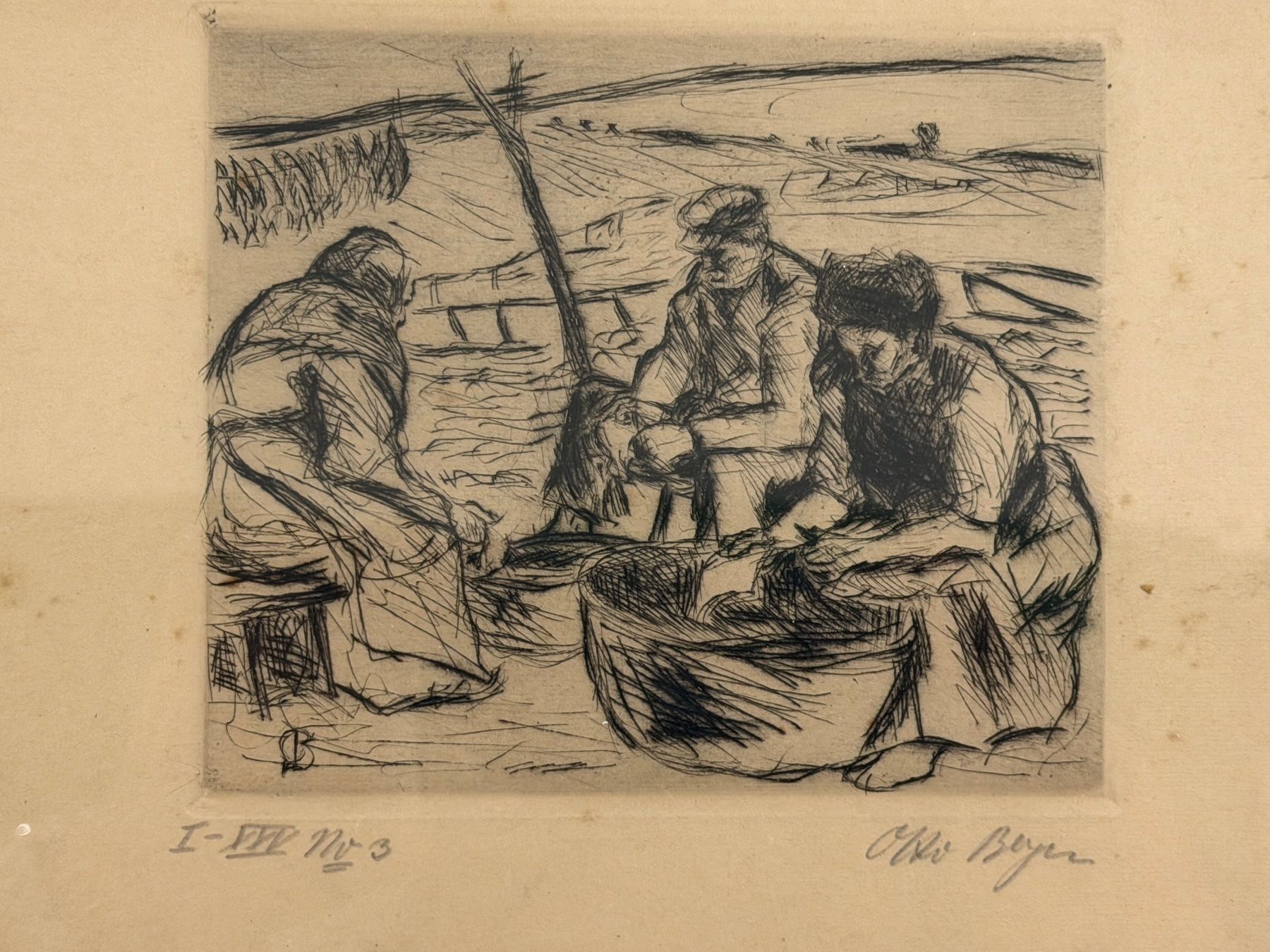 Gemälde: Otto Beyer - Netz Flicken – Gebraucht aus Basel von PAUL_ART 2