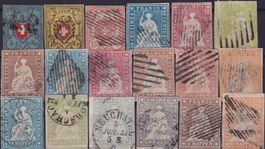 1850-1863, 26 tolle Altschweiz-Marken, Kat: 16'410.-