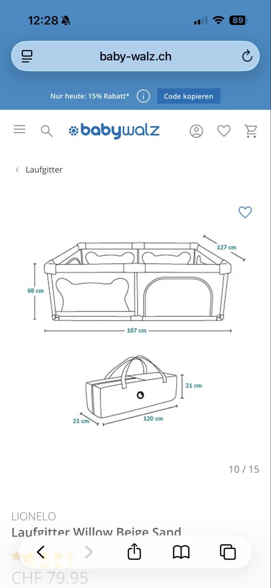 Lionelo Box & Barriere di sicurezza: Lionelo Laufgitter Willow – Usato da Ottenbach venduto da Anba13 3