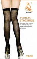 Stay-up, Stockings, schwarz, gemustert