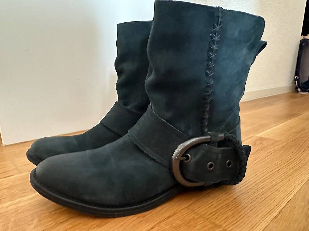 Damenschuhe: Wildleder Stiefeletten SPM 38 dunkelblau – Gebraucht aus Rothenburg von wer_g9fd 3
