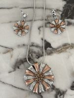 Schmuckset Blume, Kette und Ohrringe