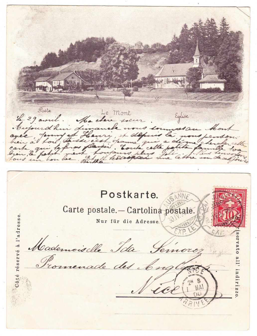 Cartoline postali: Le Mont – Usato da La Tour-de-Peilz venduto da amjust
