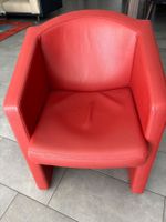 Sessel Leder rot modern Design gebraucht guter Zustand