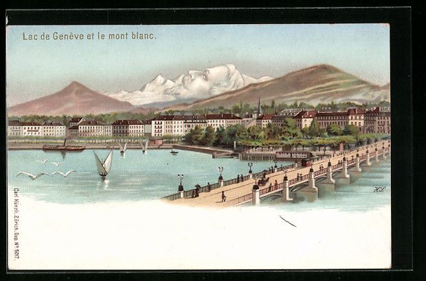 Cartoline postali: Litho Künzli Nr. 5017: Lac de Genève e – Usato da Berlin venduto da bartko-reher