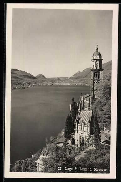 Cartoline postali: AK Morcote /Lago di Lugano, Panorama – Usato da Berlin venduto da bartko-reher
