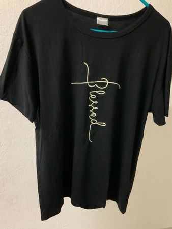 T-Shirt Schwarz Grösse XXL mit Aufdruck "Blessed" ..