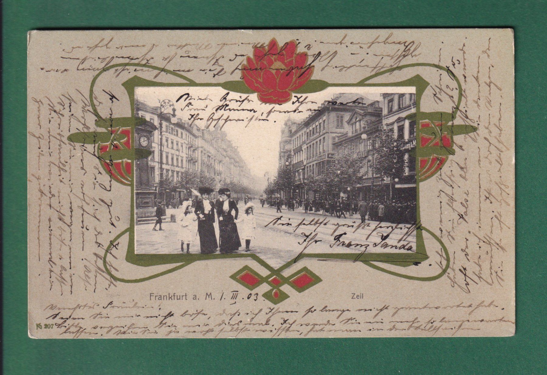 Cartoline postali: FRANKFURT - Zeil - 1903 – Usato da Pully venduto da nicecards-shop