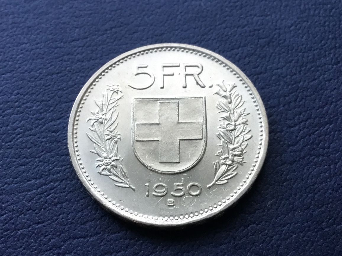 Alle Münzen: 5 Franken Silbermünze 1950 VZ ++ – Gebraucht aus St. Margrethen SG von alfapeugeot10 1