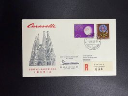 Iberia Erstflugbrief Genf - Barcelona 1964