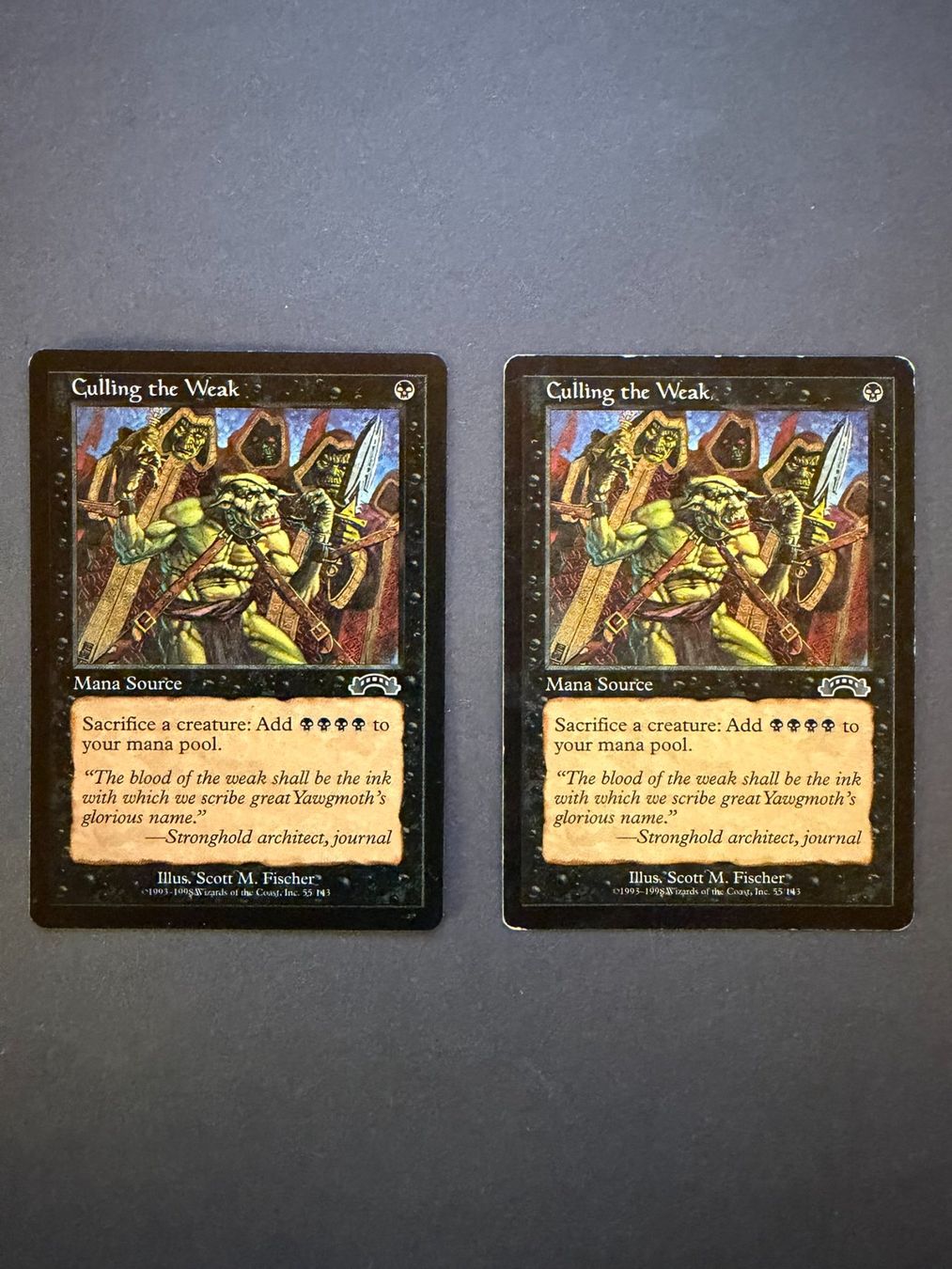 Magic The Gathering Sammelbilder & Trading cards: 2x Culling The Weak / Auslese der Schwachen / Exodus / Magic – Gebraucht aus Binz von Tempelritter