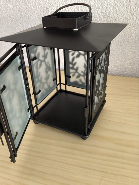 Lanternes: Schwarze Windlicht Laterne Metall Glas, Deko – Neuf (Voir description) à Wassen UR par SABDOM 1