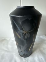 Schwarze Vase mit Blumemuster - Tolle Herbstdeko!  W-Germany
