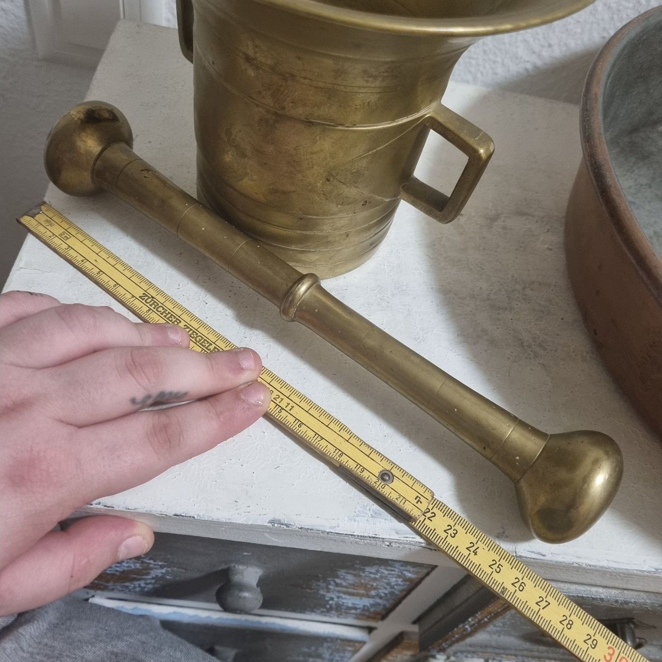 Altro per cucinare: Antiker Messing Mörser ≈5kg – Usato da Zürich venduto da Melossoap 3