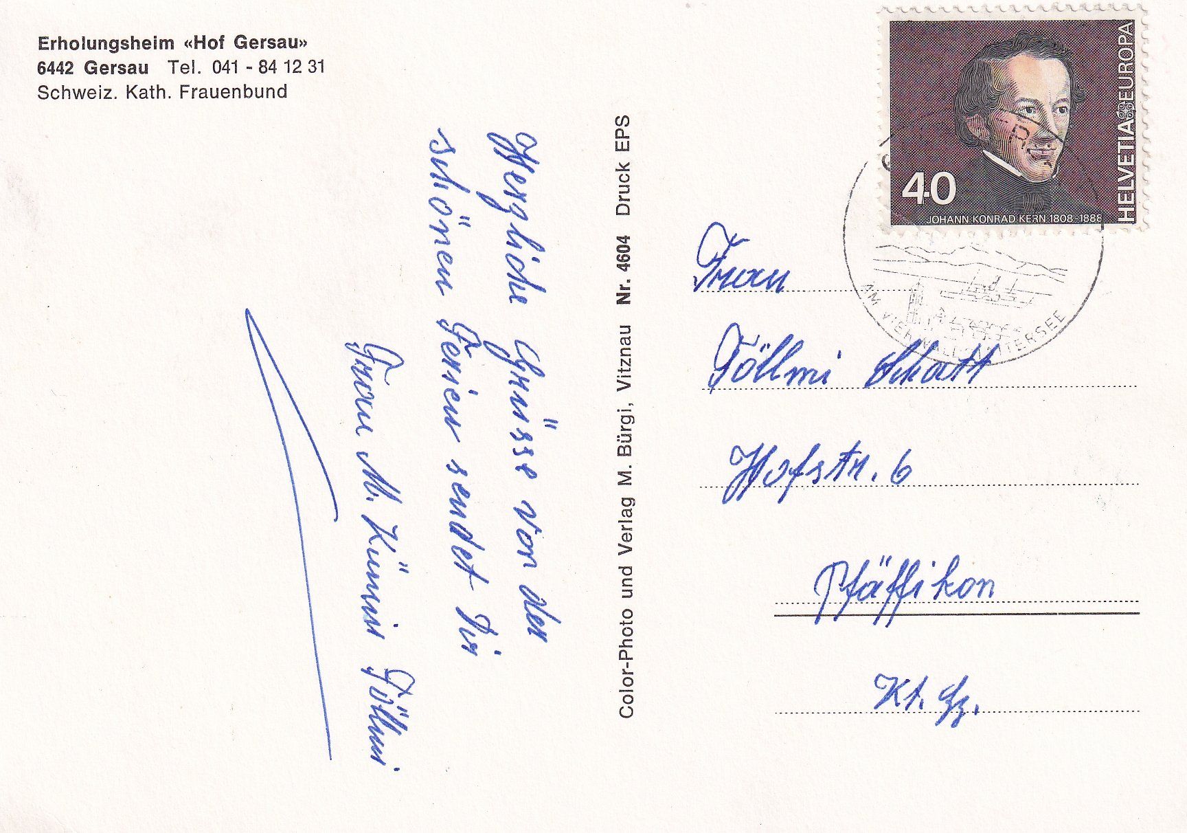 Cartoline postali: Vorderthal - Berggasthaus Sattelegg /ay – Usato da Hombrechtikon venduto da Rudolf07 1