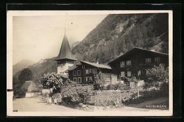 AK Meiringen, Ortspartie mit Kirche